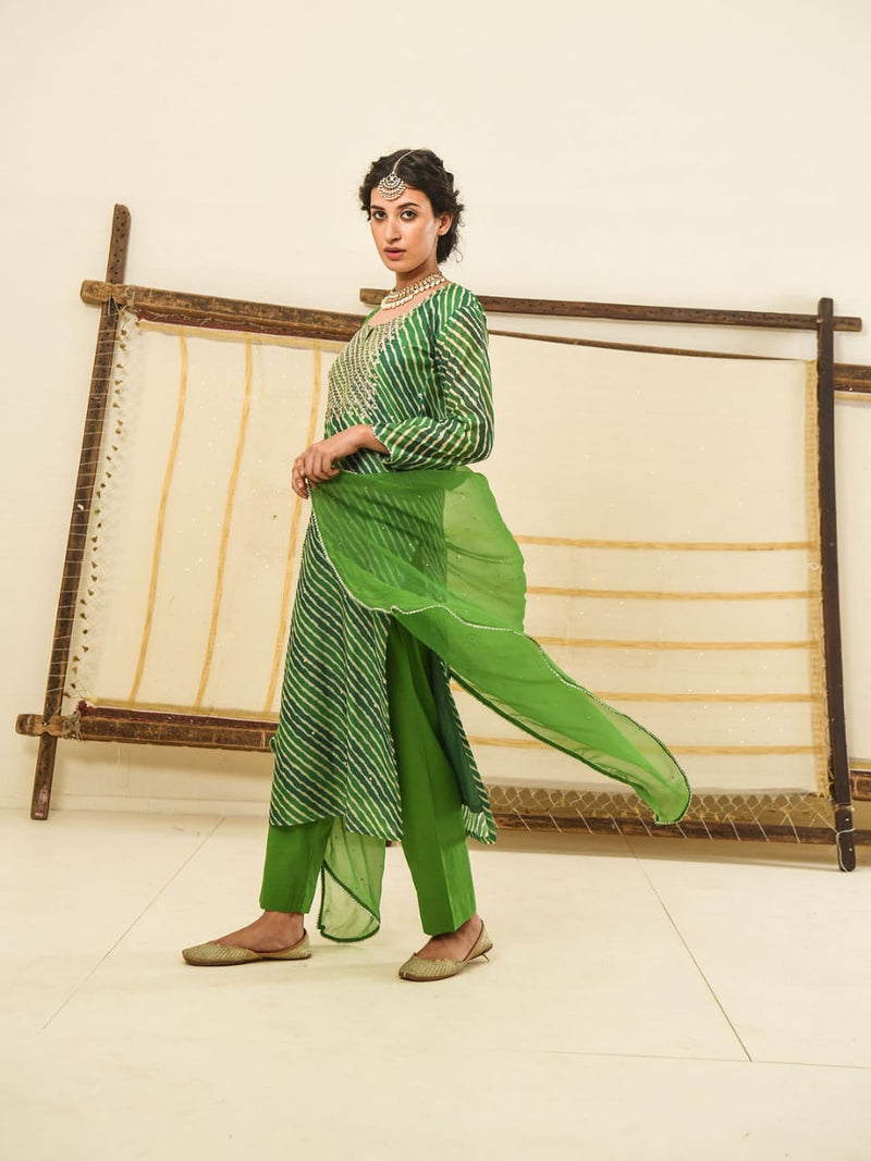 Designer Lehariya Printed Suit With Dupatta