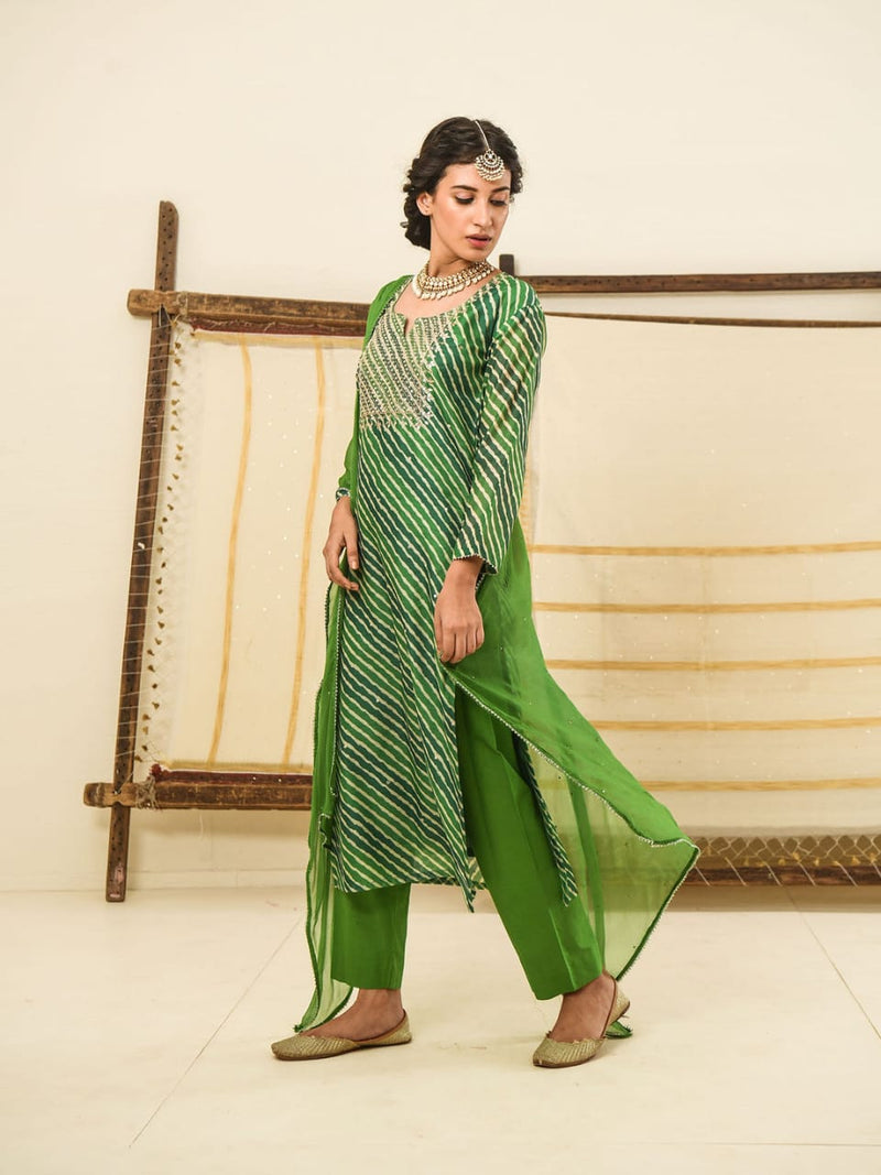 Designer Lehariya Printed Suit With Dupatta