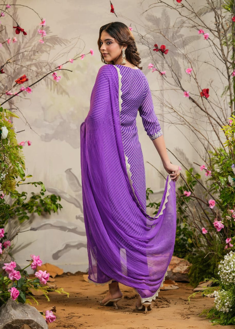 Designer Lehariya Printed Suit With Dupatta