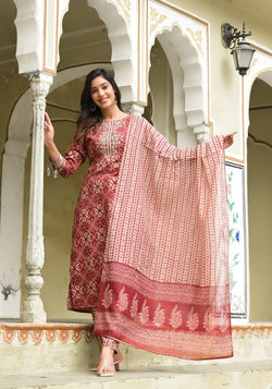 Beautiful Straight Embroidered Suit With Dupatta