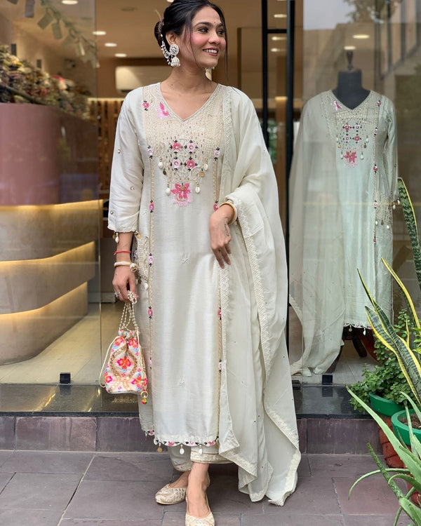 Designer Heavy Embroidery Suit With Dupatta