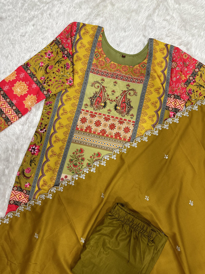 Designer Heavy Silk Embroidery Suit With Dupatta