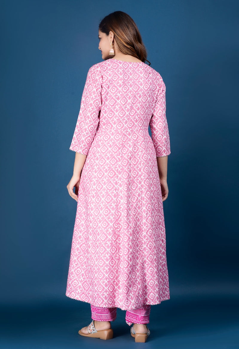 Beautiful Anarkali Kurti With Pant And Printed Dupatta