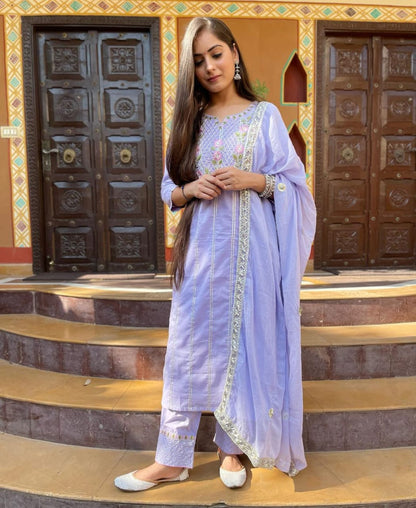 Beautiful Straight kurti Pant With Dupatta