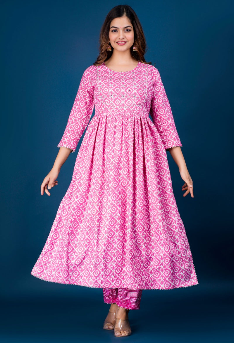 Beautiful Nayra Cut Kurti With Pant