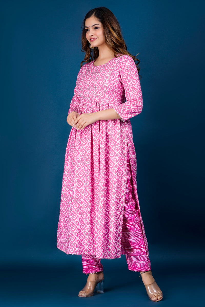 Beautiful Nayra Cut Kurti With Pant