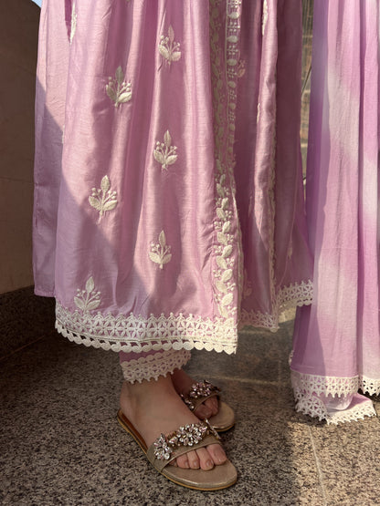 Beautiful Schiffli Embroidery Suit with Dupatta