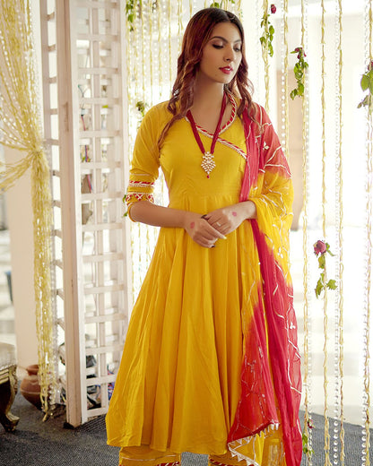 ROYAL YELLOW GOTAPATTI SUIT WITH DUPATTA