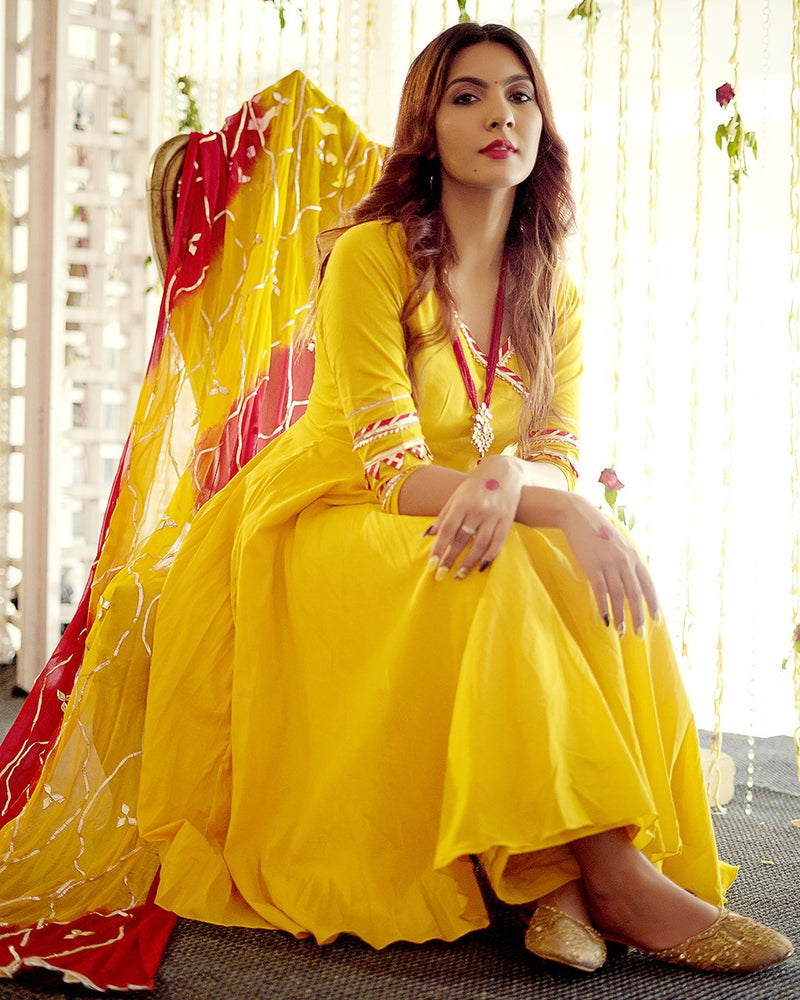 ROYAL YELLOW GOTAPATTI SUIT WITH DUPATTA