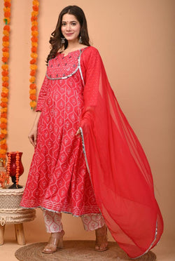 Red Designer Suit With Dupatta