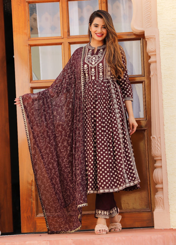 Designer Rayon Suit With Dupatta