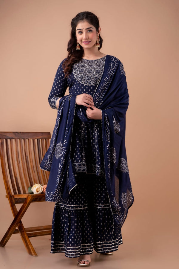 Premium Designer Rayon Suit With Dupatta