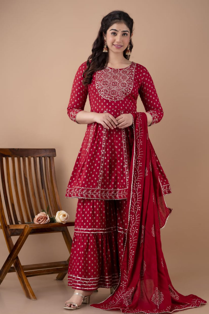 Premium Designer Rayon Suit With Dupatta