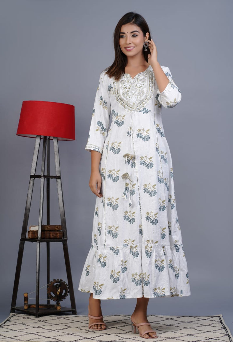 Beautiful western Cotton flex gown with dori latkan