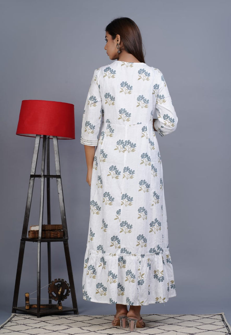 Beautiful western Cotton flex gown with dori latkan