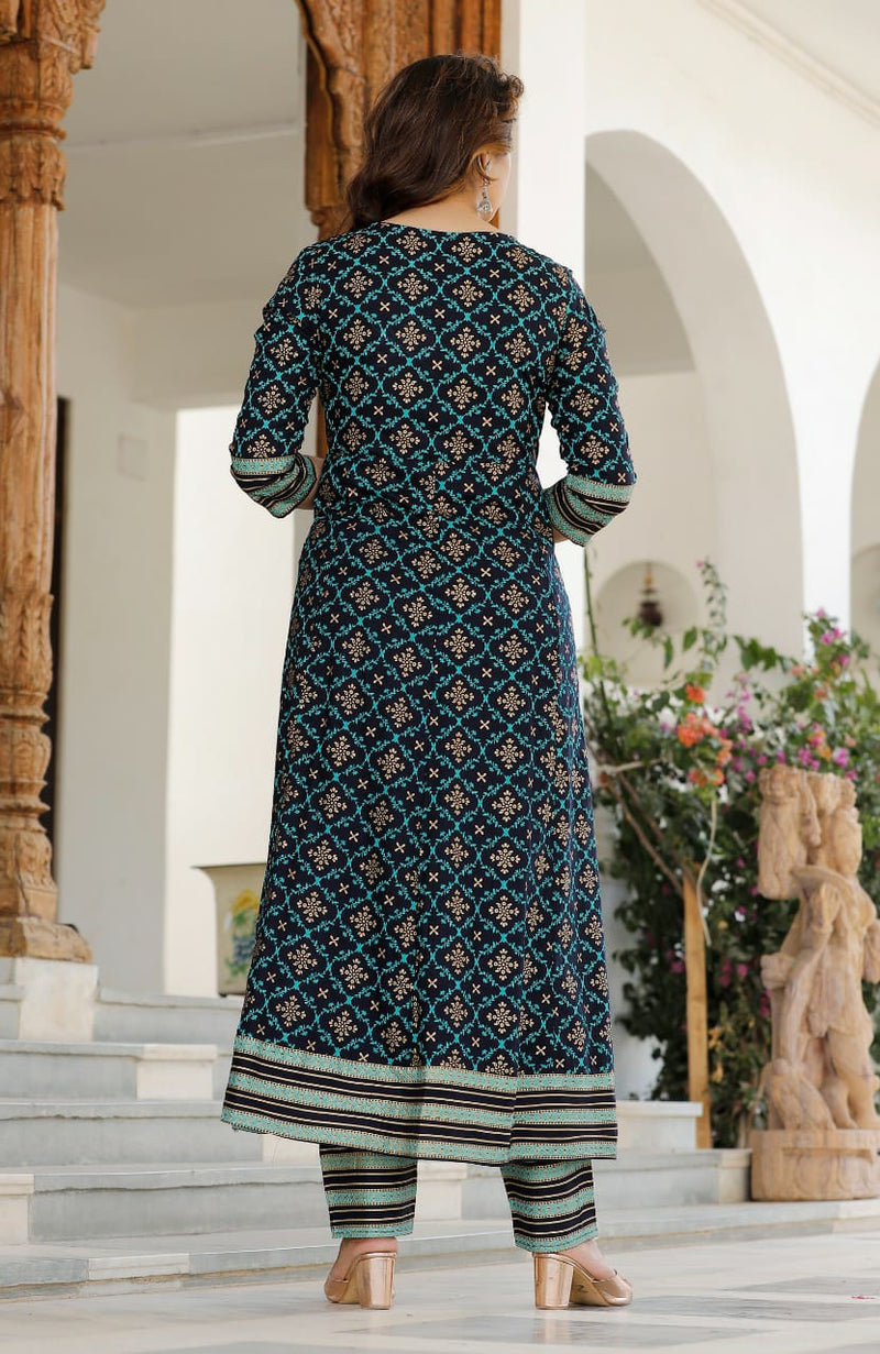 ANAARKALI STYLE KURTI SET WITH DUPATTA