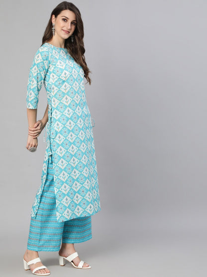 Beautiful  stitched kurta with cotton pant and dupatta