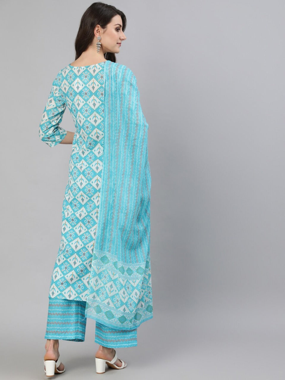 Beautiful  stitched kurta with cotton pant and dupatta