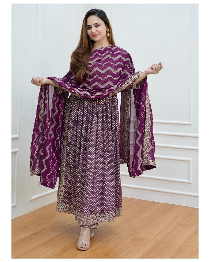 Beautiful Printed Kurti With Pant And Dupatta