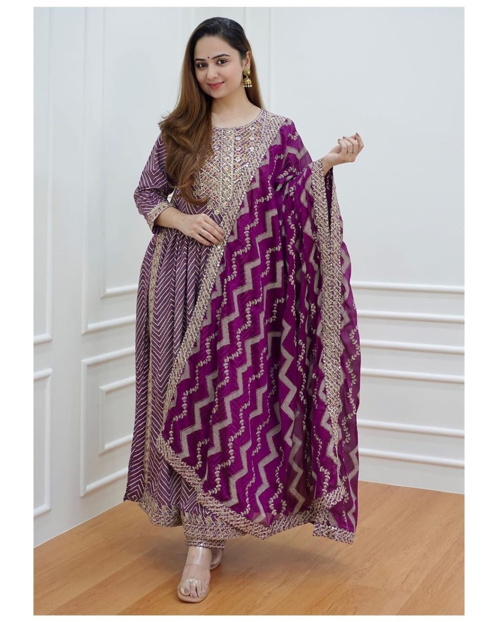 Beautiful Printed Kurti With Pant And Dupatta