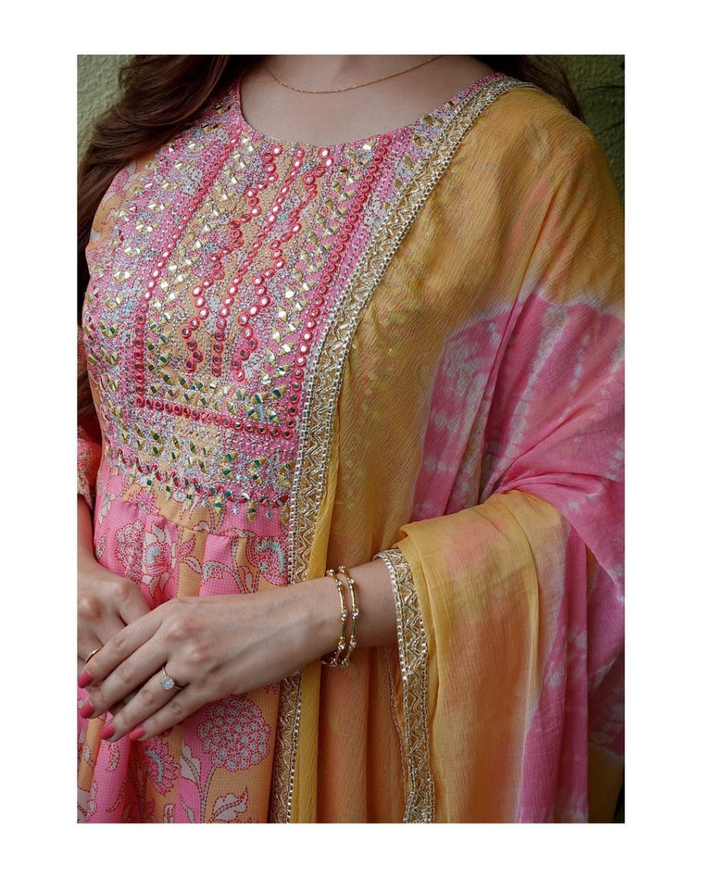 Beautiful Anarkali sharara set with Dupatta