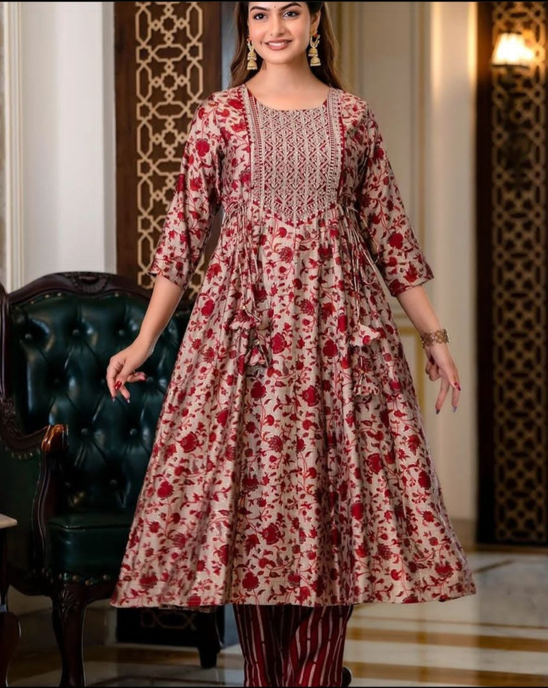 Beautiful Designer Aanarkali kurti with Dupatta