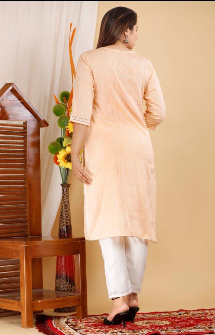 Beautiful Straight kurti Pant With Dupatta