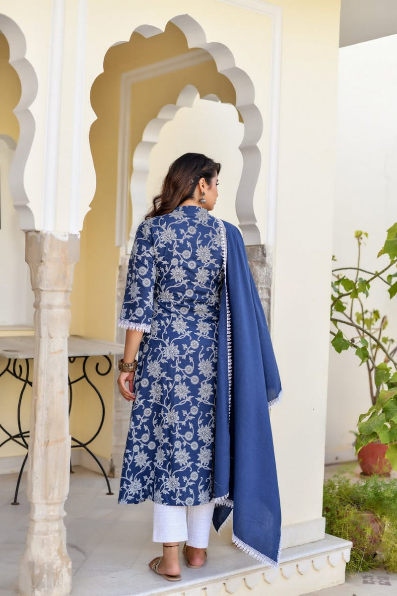 Beautiful blue Heavy Suit With Dupatta