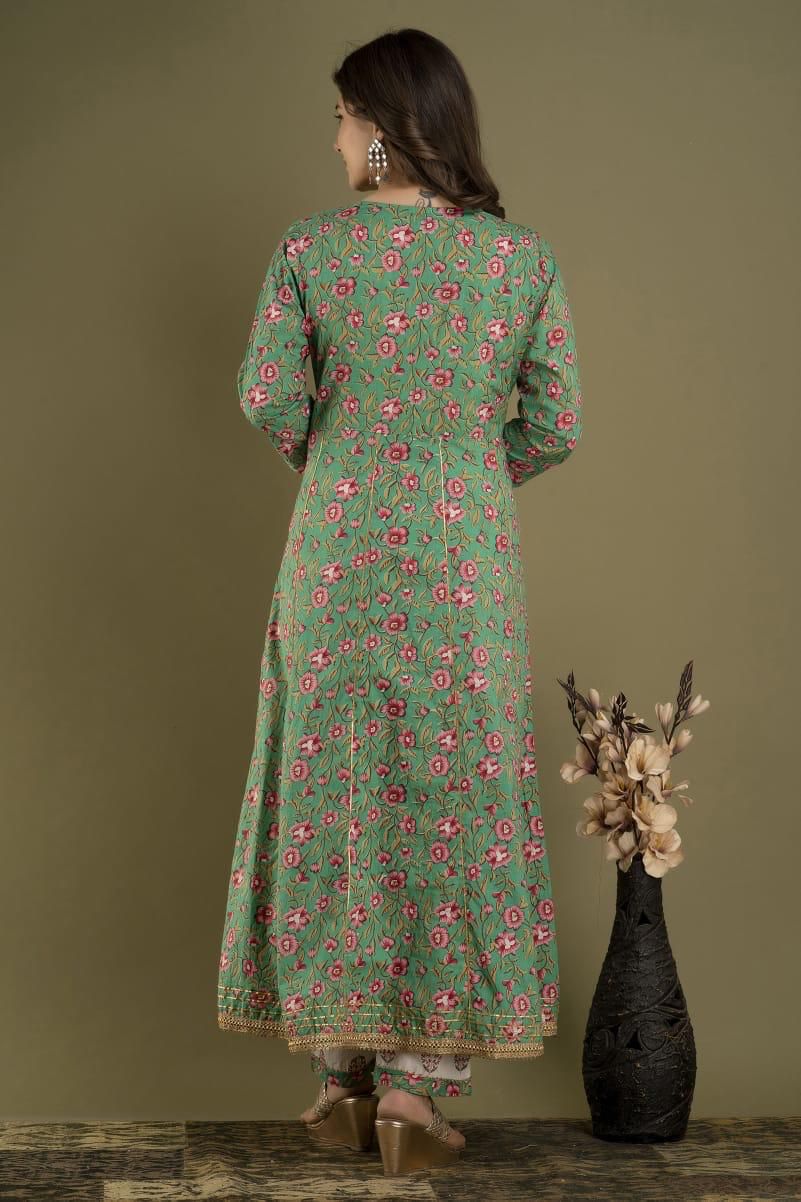 Beautiful Anarkali Kurti With Pant And Printed Dupatta