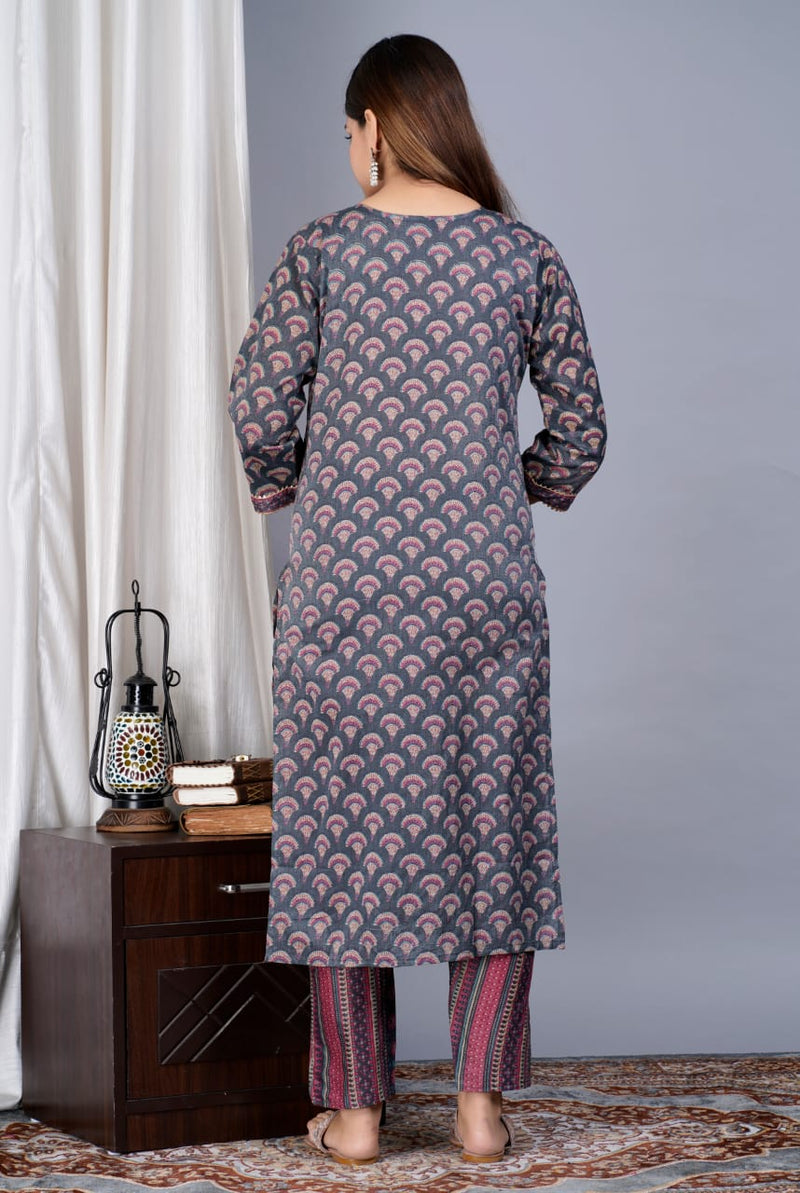 BEAUTIFUL HEAVY PURE COTTON KURTI SET