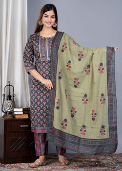 BEAUTIFUL HEAVY PURE COTTON KURTI SET