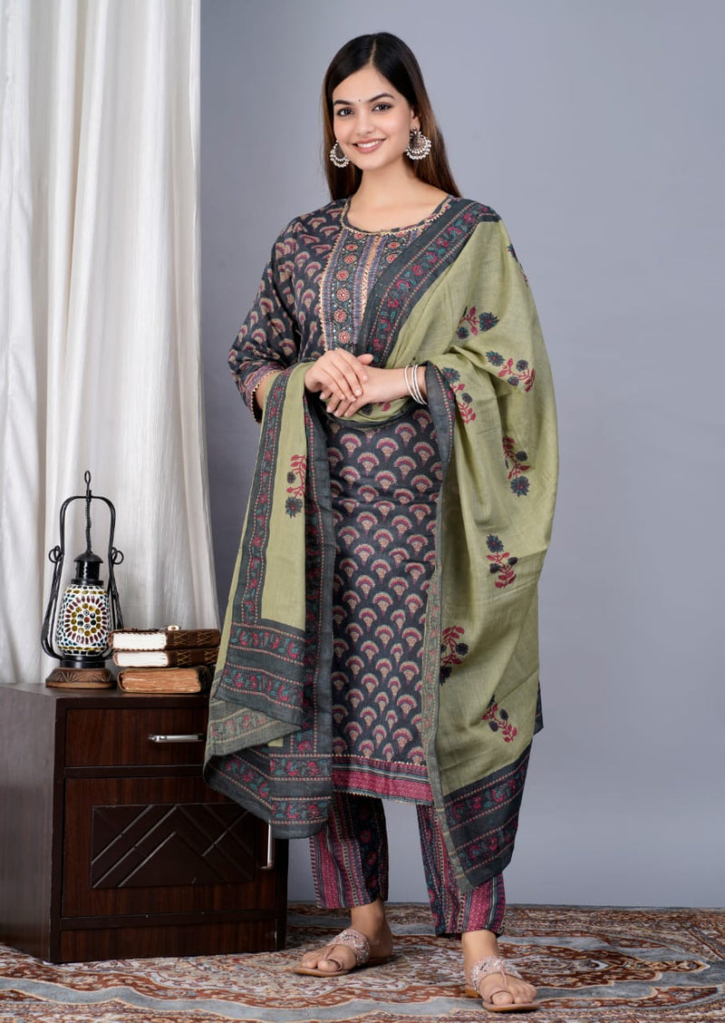 BEAUTIFUL HEAVY PURE COTTON KURTI SET