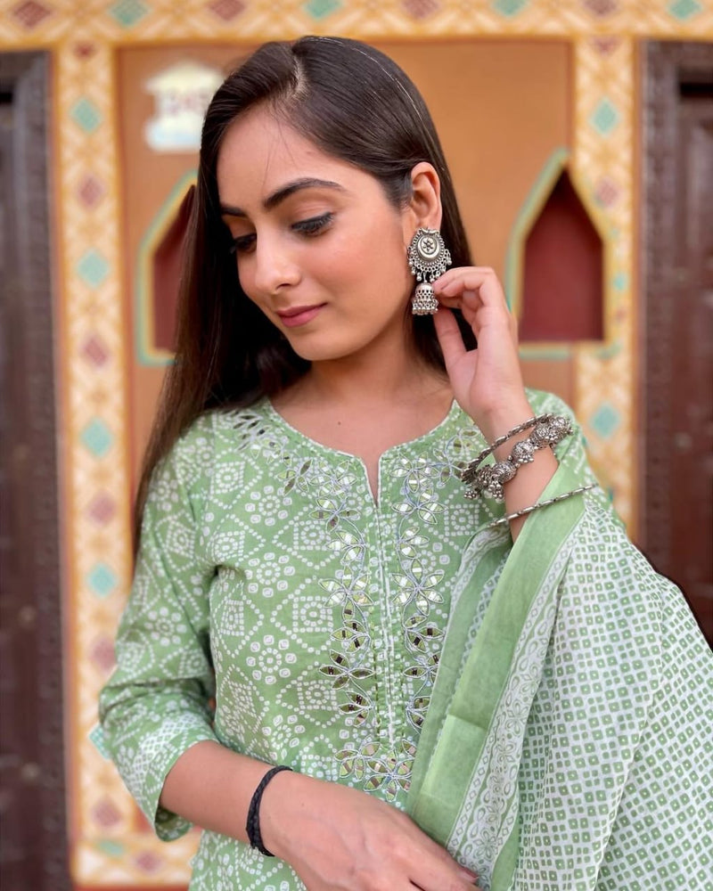 Beautiful  Pink Nayra Cut Kurti With Pant and Dupatta