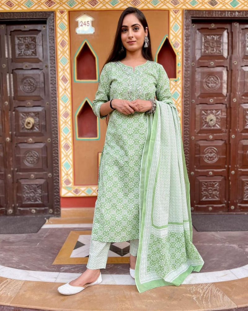 Beautiful  Pink Nayra Cut Kurti With Pant and Dupatta