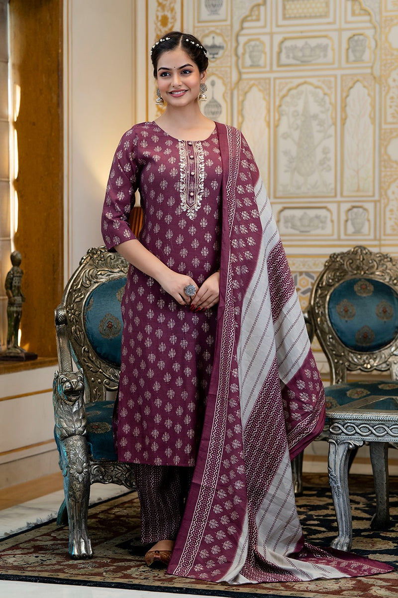 Beautiful Heavy Cotton kurti With Pant And Duppata