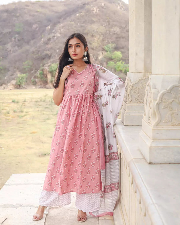 Beautiful Kurti With Palazo And Dupatta