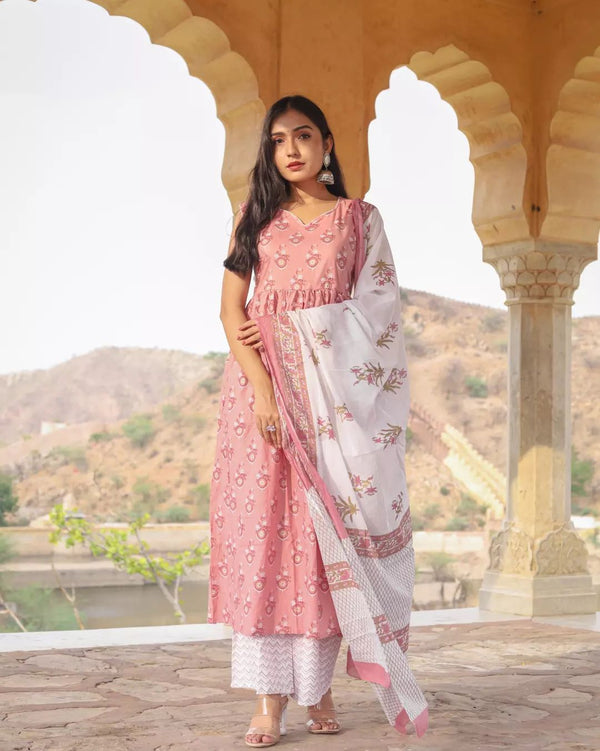 Beautiful Kurti With Palazo And Dupatta