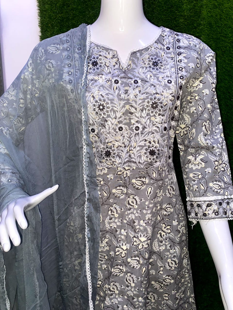 Beautiful Embroidery Heavy Suit With Dupatta