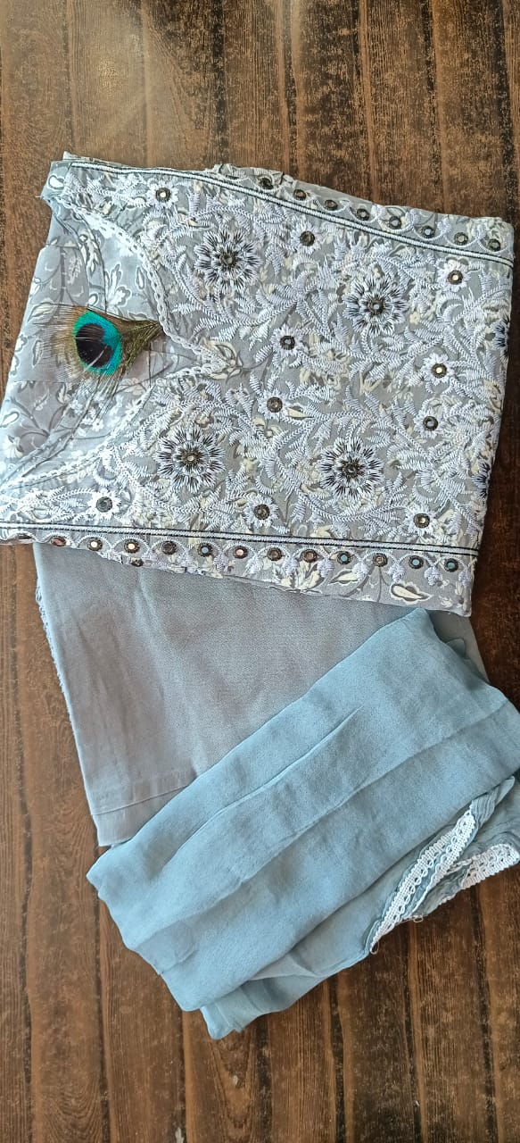 Beautiful Embroidery Heavy Suit With Dupatta