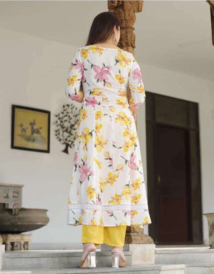 Beautiful Floral Kurti with Pant & Duppta