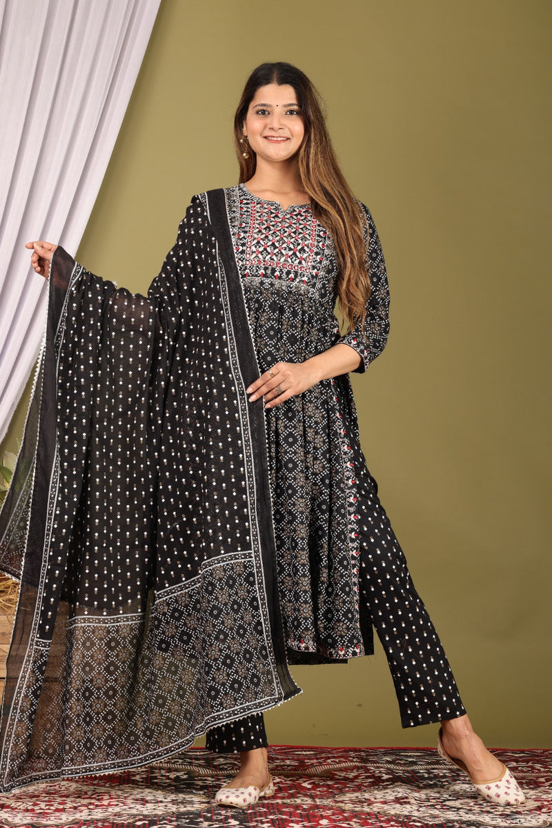 Beautiful Nayra Cut Kurti With Pant and Dupatta