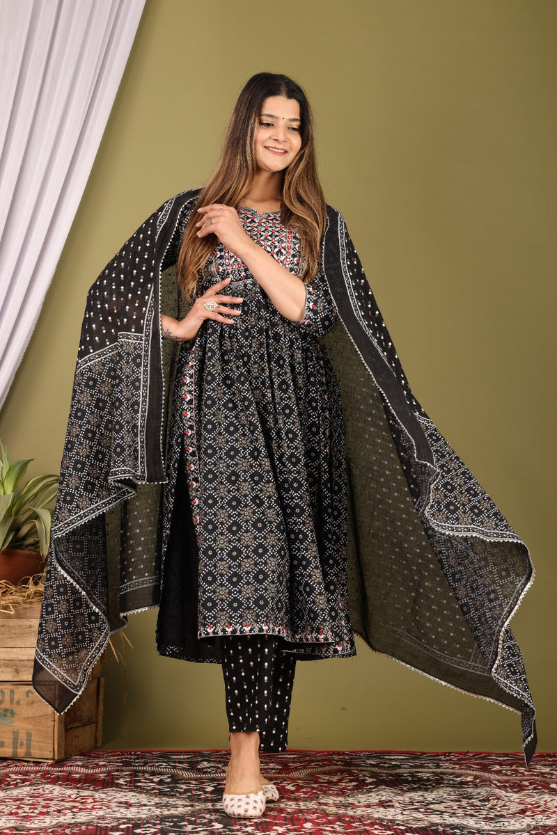 Beautiful Nayra Cut Kurti With Pant and Dupatta