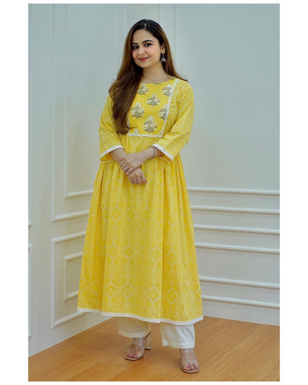 Designer Anarkali kurti with Pant