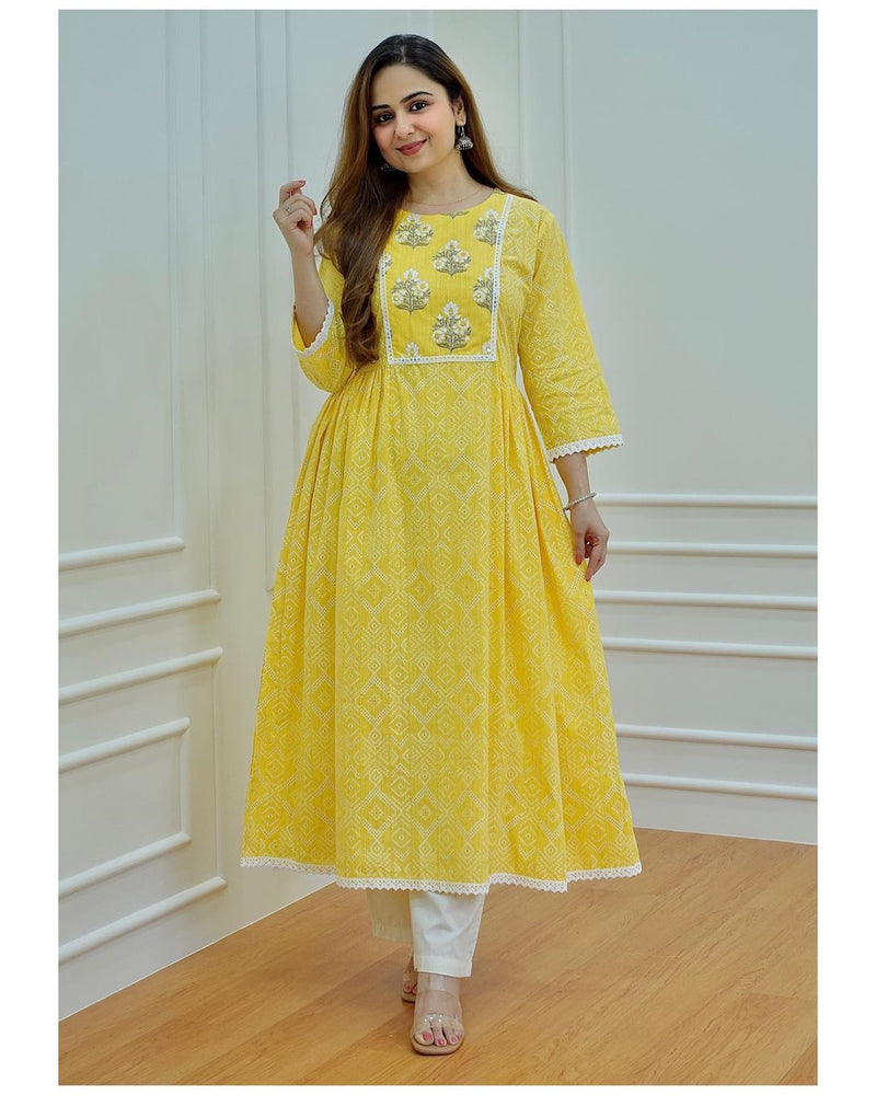 Designer Anarkali kurti with Pant