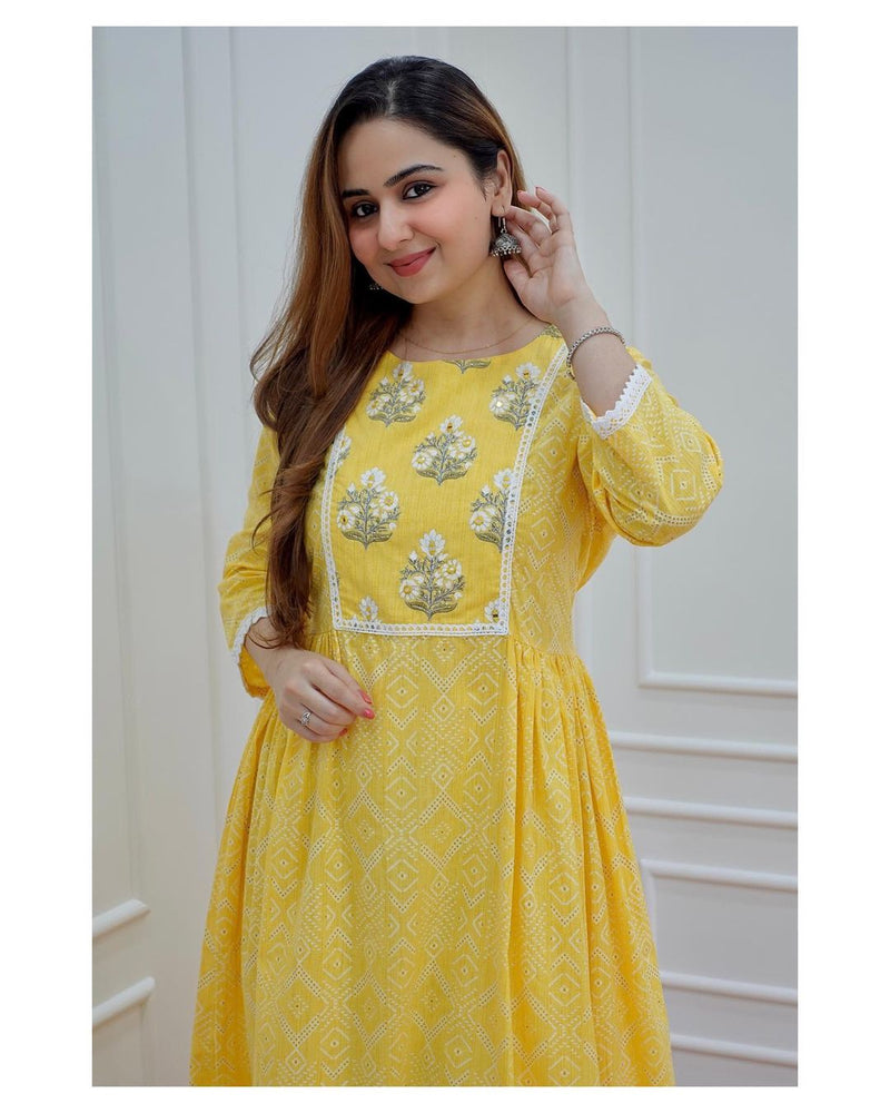 Designer Anarkali kurti with Pant