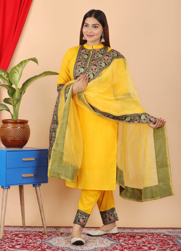 Designer Cotton Suit With Dupatta