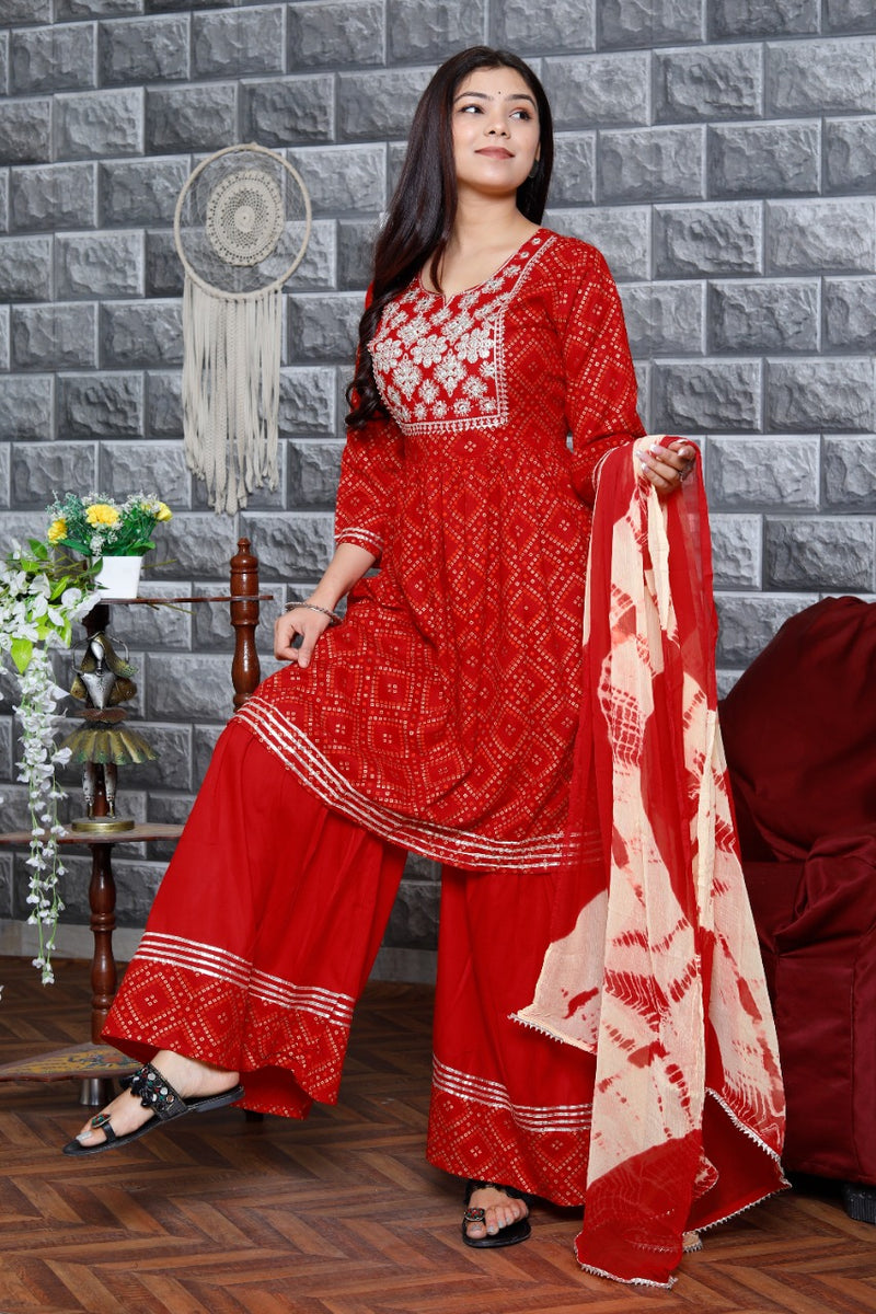 PREMIUM HEAVY KURTI SHARARA WITH DUPATTA