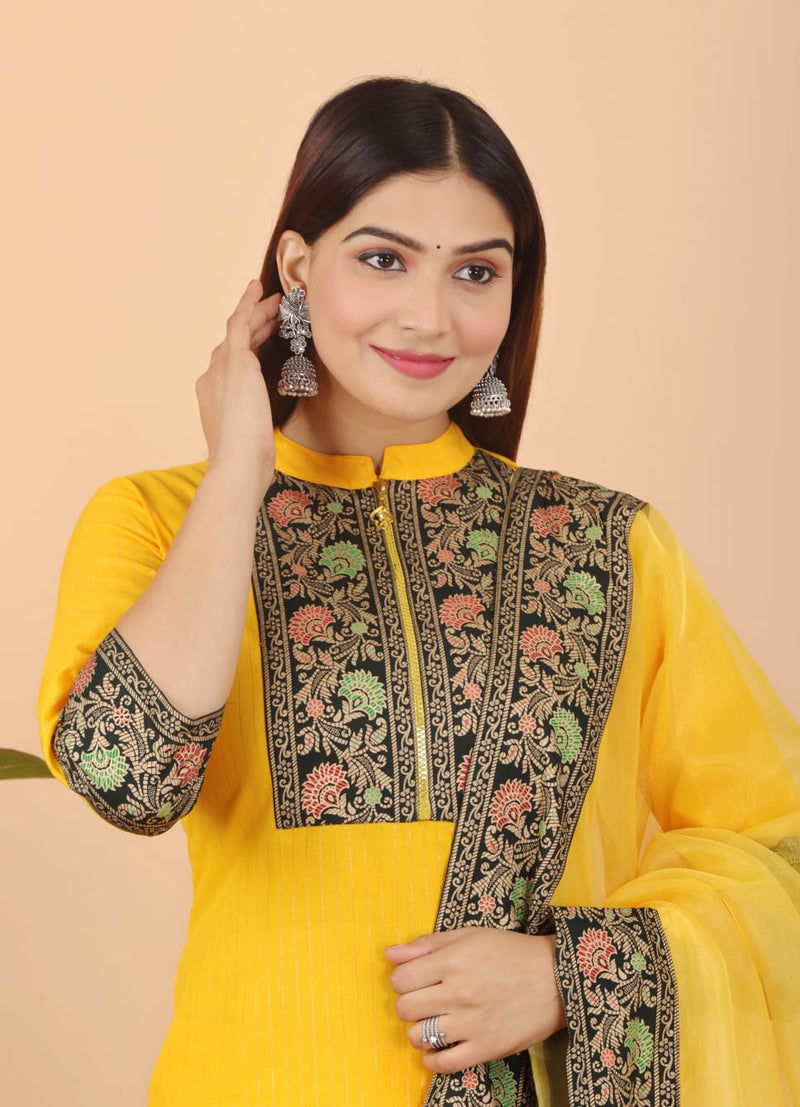 Designer Cotton Suit With Dupatta