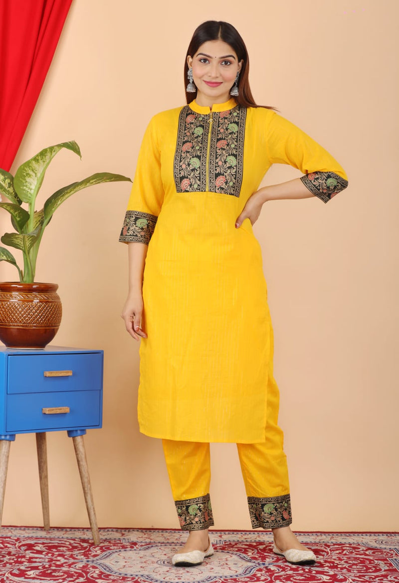 Designer Cotton Suit With Dupatta