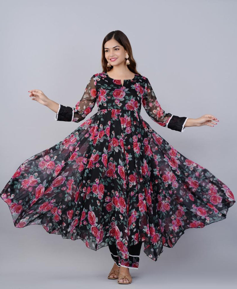 Beautiful Anarkali Kurti With Pant And Dupatta